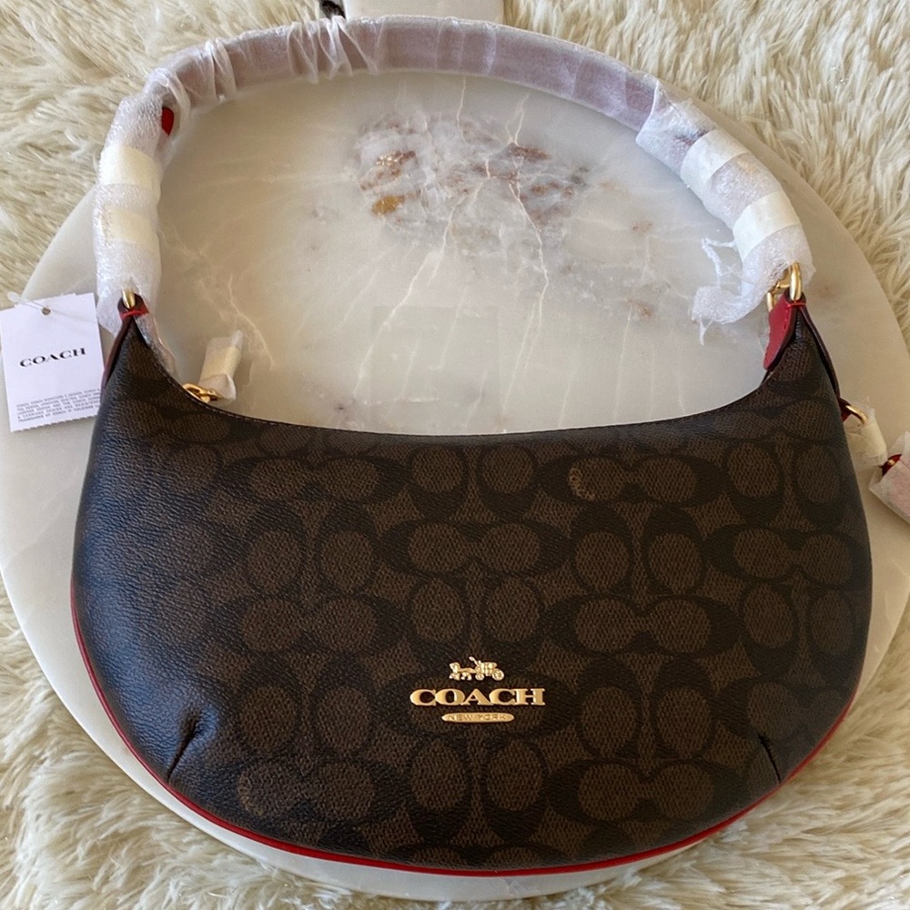 NWT Coach Payton Hobo Brown Signature Shoulder Bag - Picture 11 of 12